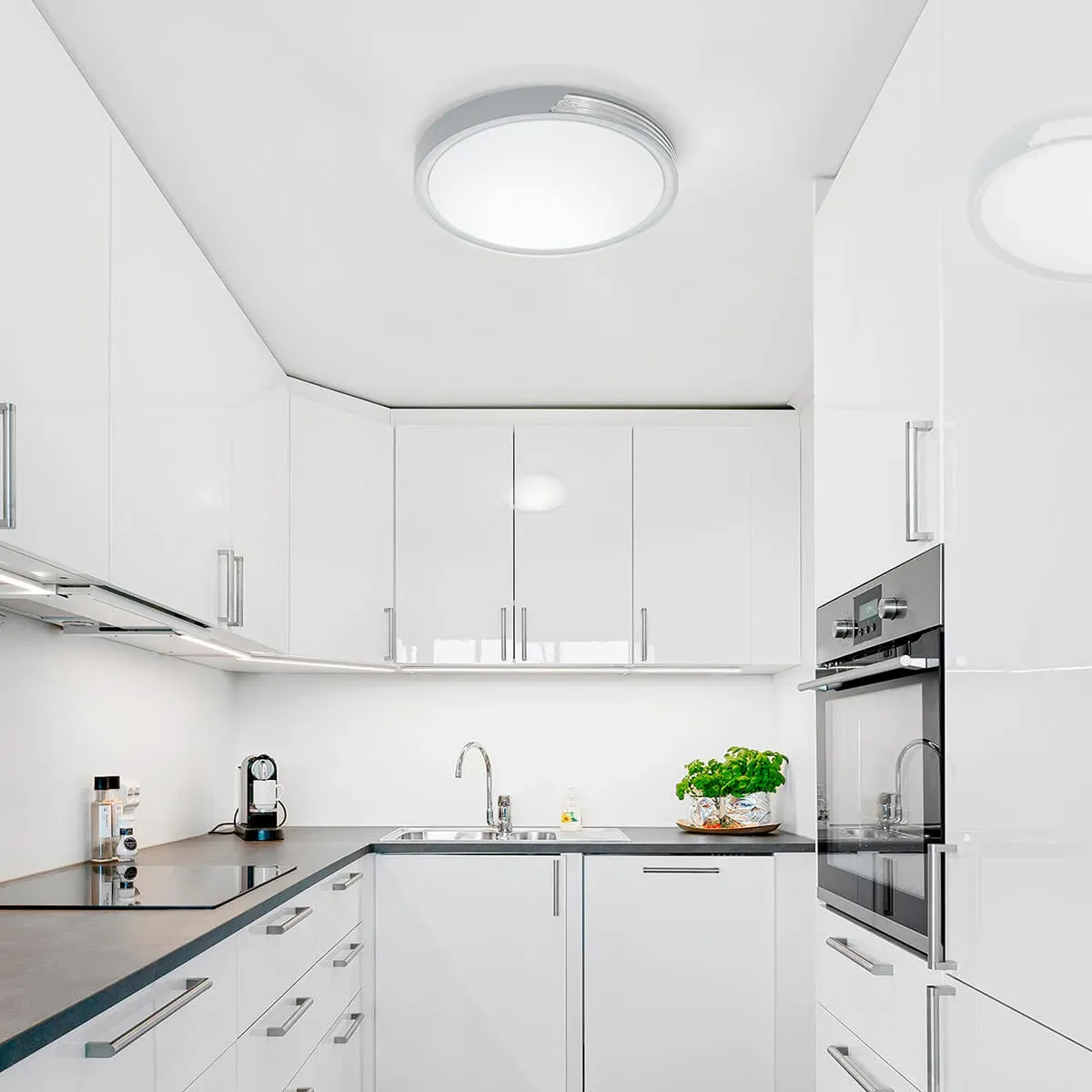 Plafón de Techo LED Moderno Skoll en Blanco, Gris o Champagne con Diseño Elegante - Imagen 7