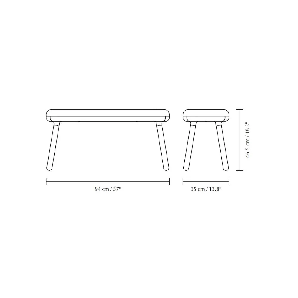 Banco Paff en madera de roble tapizado Shadow Tall - Imagen 3
