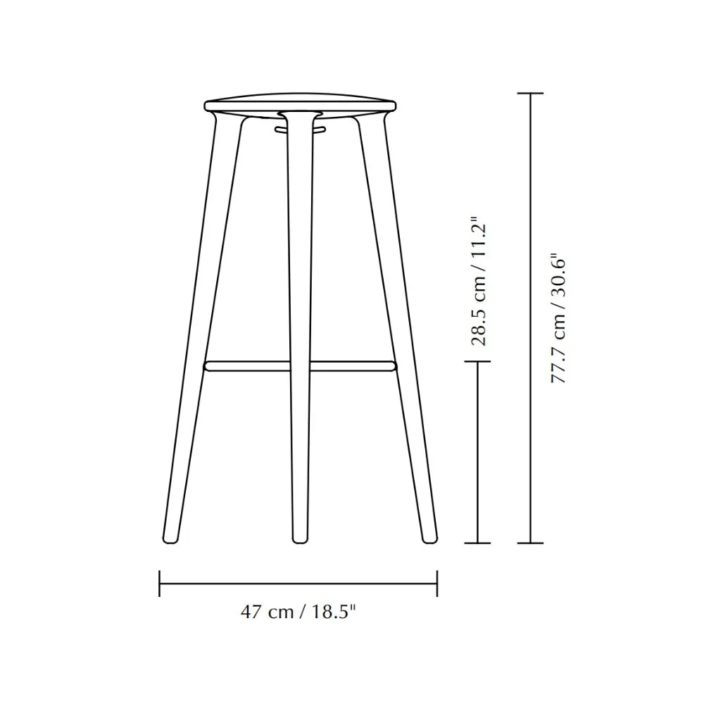 Taburete alto The Socialite en madera de roble Natural Tall - Imagen 7