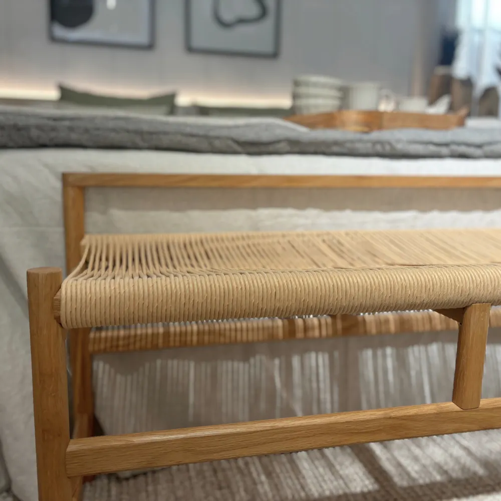 Banco Heritage de madera de roble Natural grande - Imagen 6