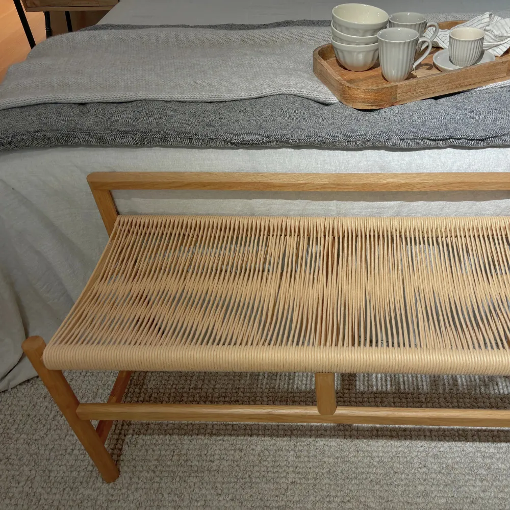 Banco Heritage de madera de roble Natural grande - Imagen 7