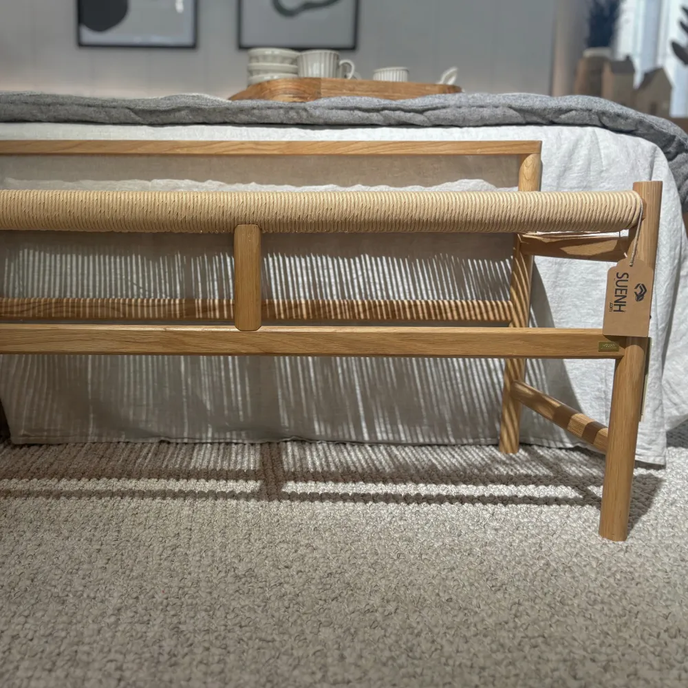 Banco Heritage de madera de roble Natural grande - Imagen 8