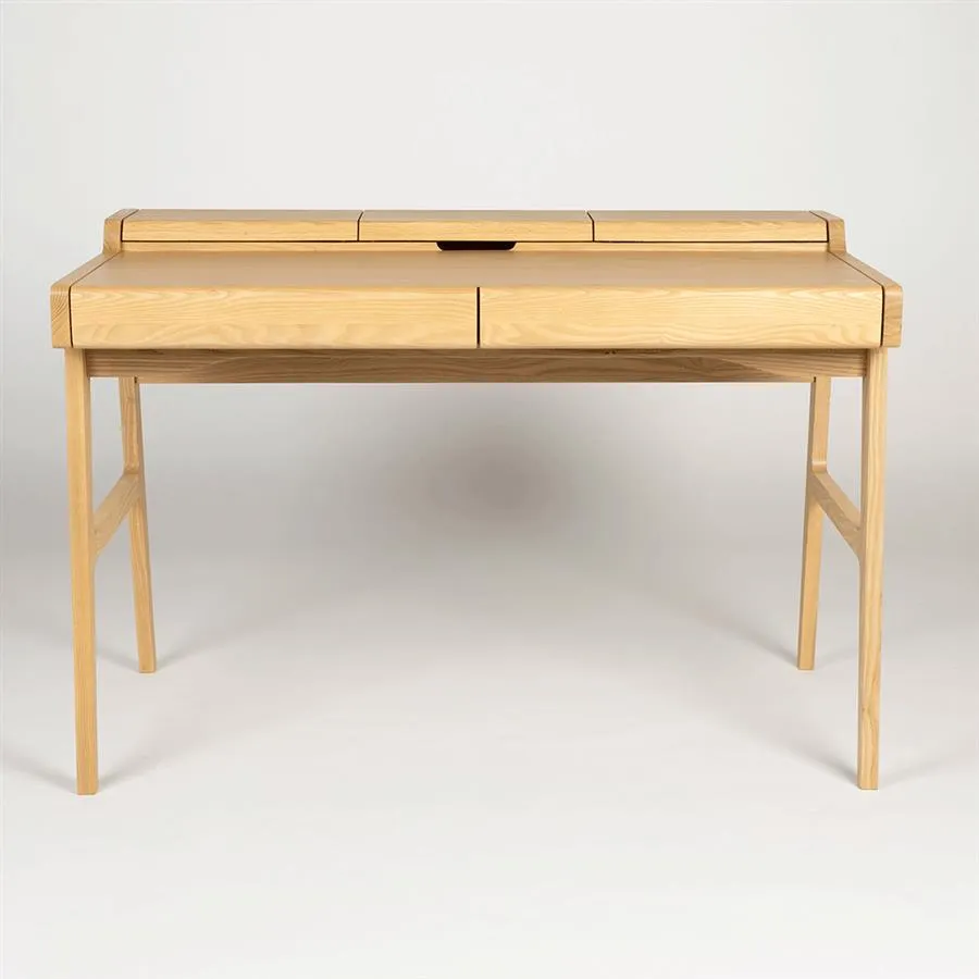 Estritorio Kaat en madera de roble Natural - Imagen 3