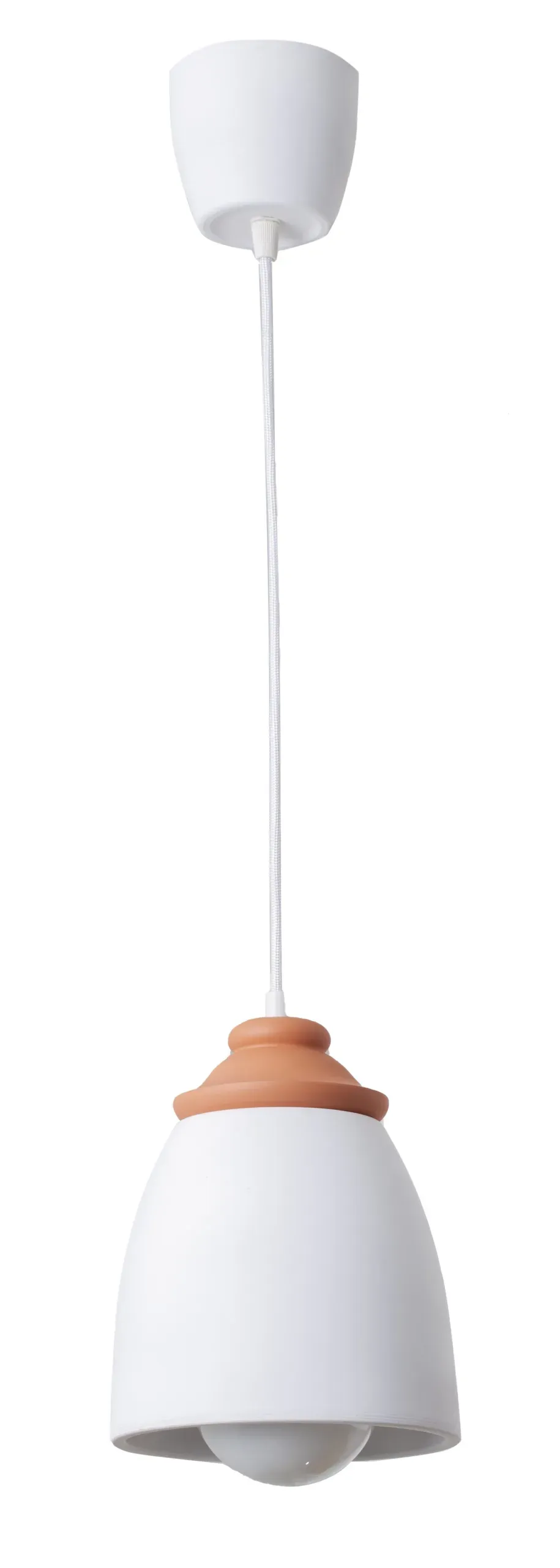 Colgante de cerámica blanco y terracota