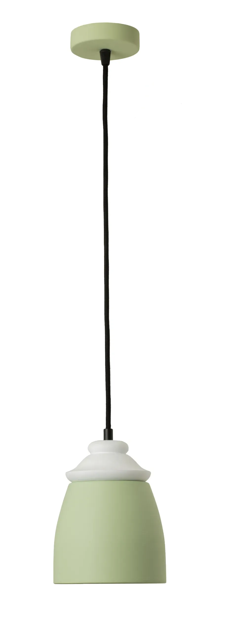 Lámpara colgante de cerámica verde y blanco – Diseño artesanal