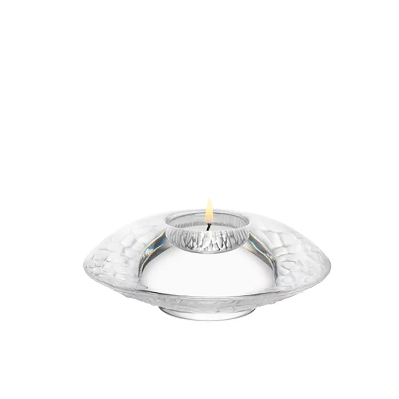Candelero Discus de cristal blanco