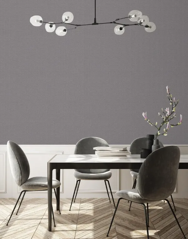 Papel pintado vinílico espiga relieve Beta Dark Grey - Imagen 5