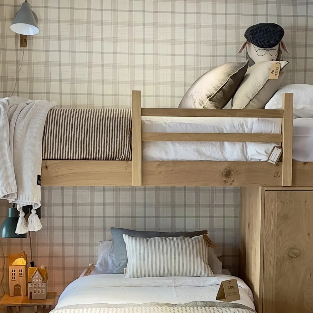 Papel pintado vinílico Check 11,5 Yeso - Imagen 3