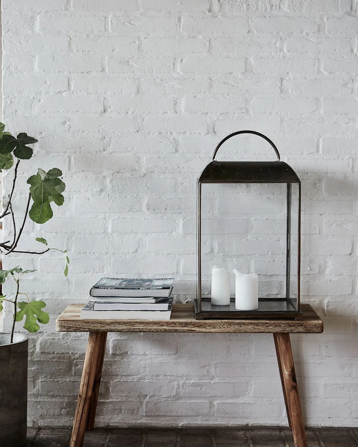 Banco Nadi de madera de paulownia Walnut Small - Imagen 2