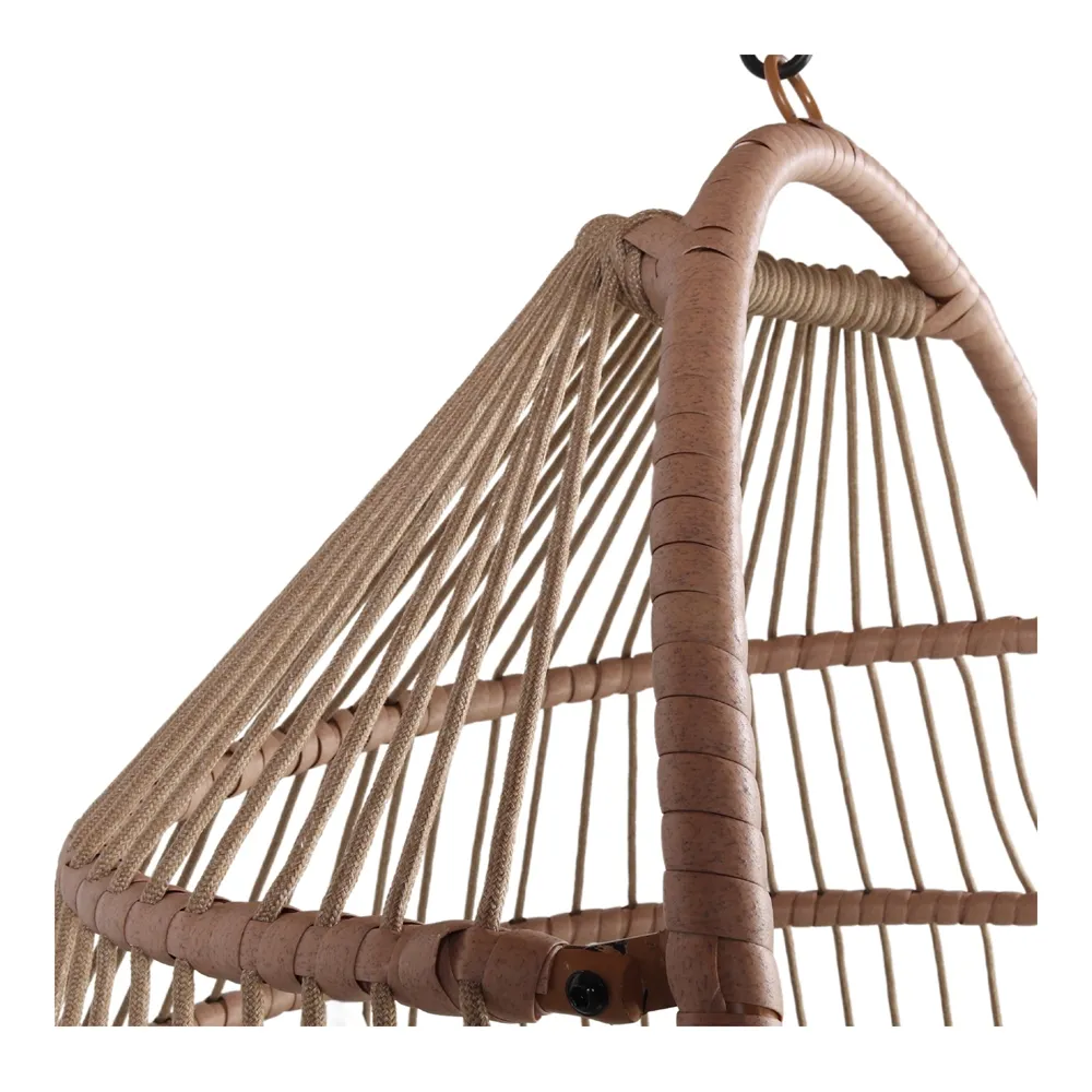 Silla colgante Claudine en cuerda sintética y metal Natural & Black - Imagen 4