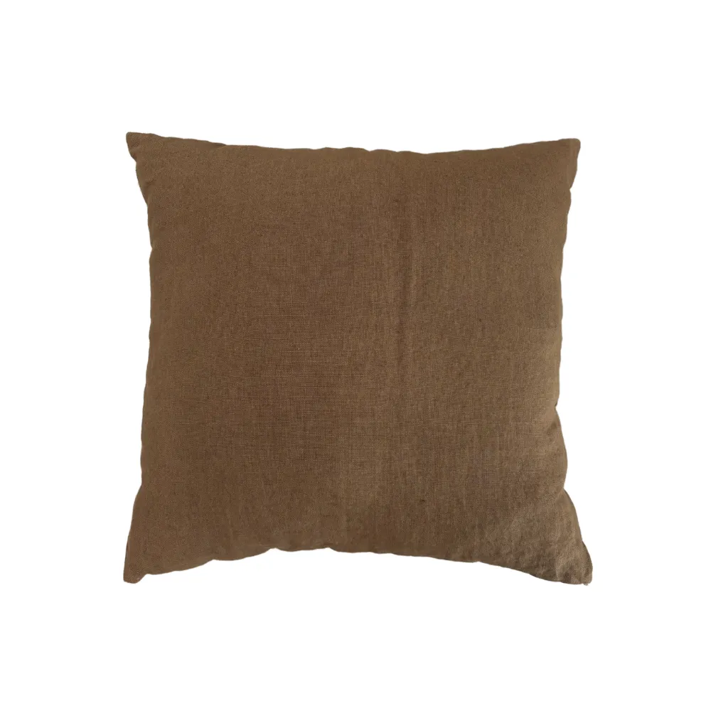 Funda de cojín SUENH Signature en lino 100% 50×50 Mustard