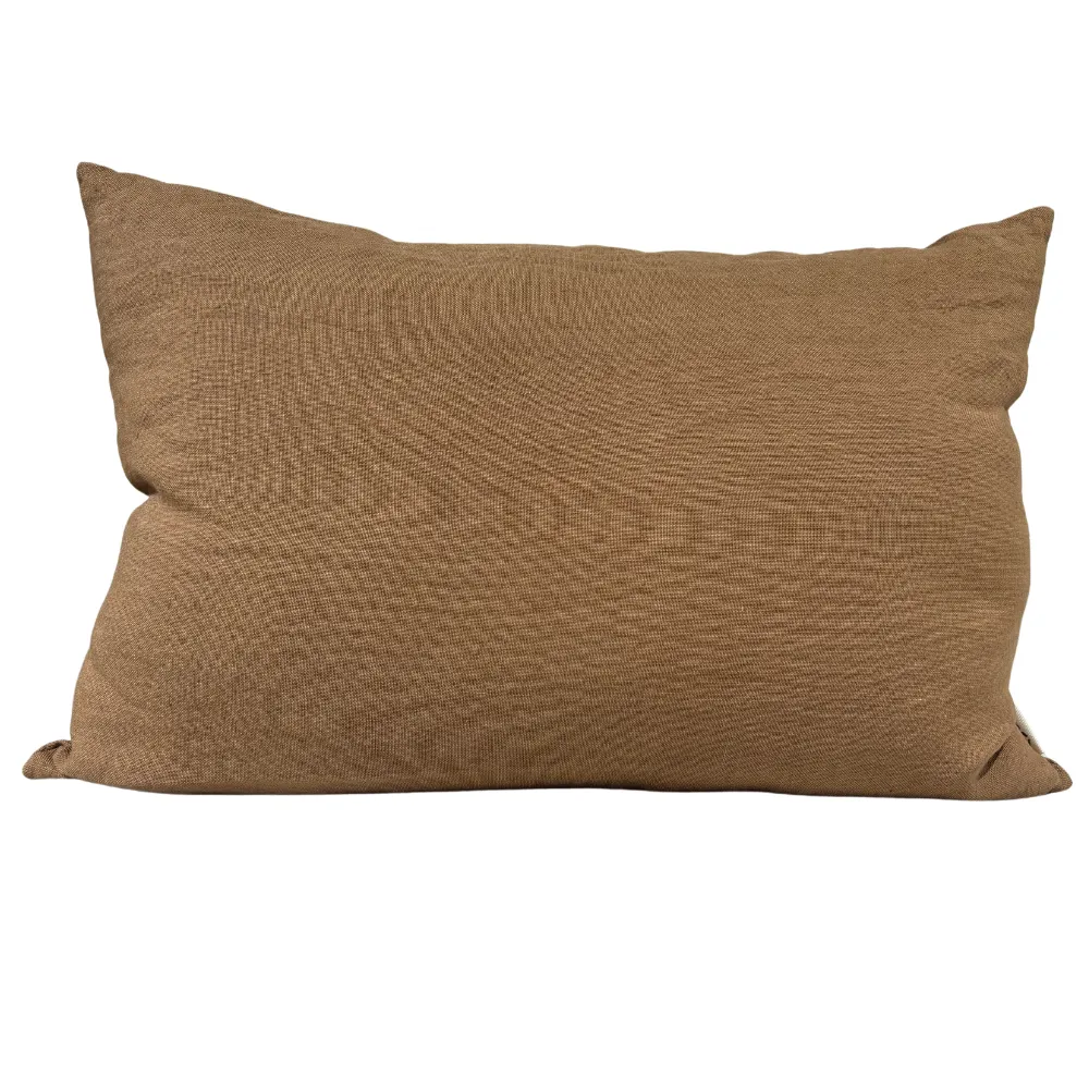 Funda de cojín SUENH Signature en lino 100% 60×40 Mustard