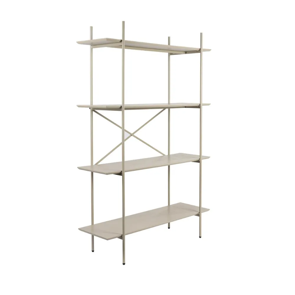 Estantería Marcio en metal y madera Taupe