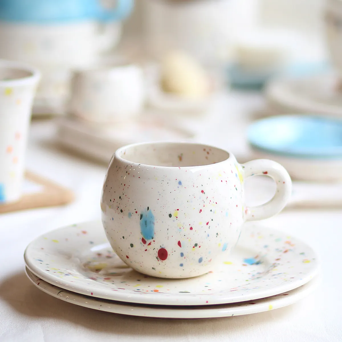 Taza – Blanco – Colección pinceladas