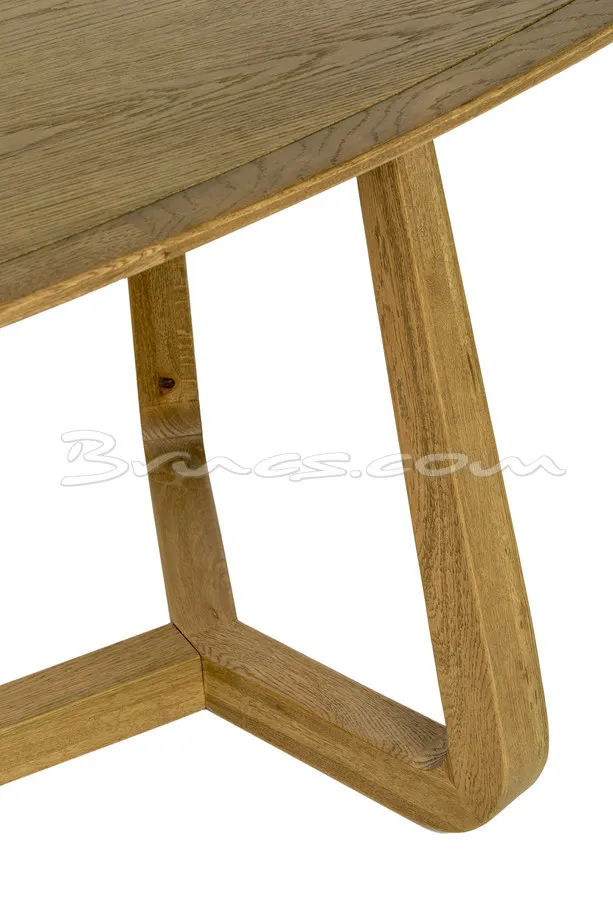 Mesa de comedor Kato-L en madera de roble ovalada 280×110 Natural - Imagen 3