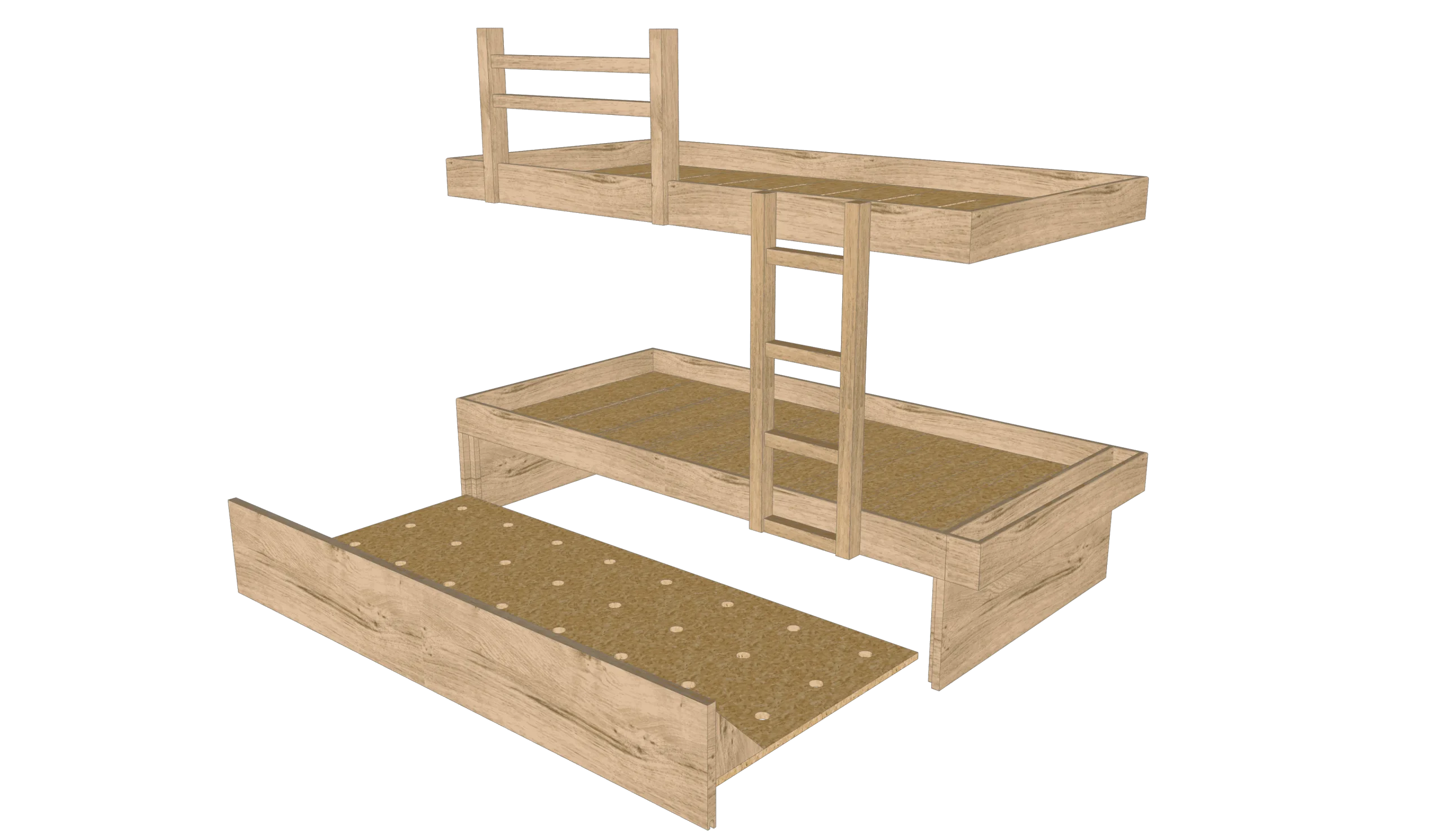 Cama nido para litera SUENH Signature en madera de roble Natural - Imagen 2