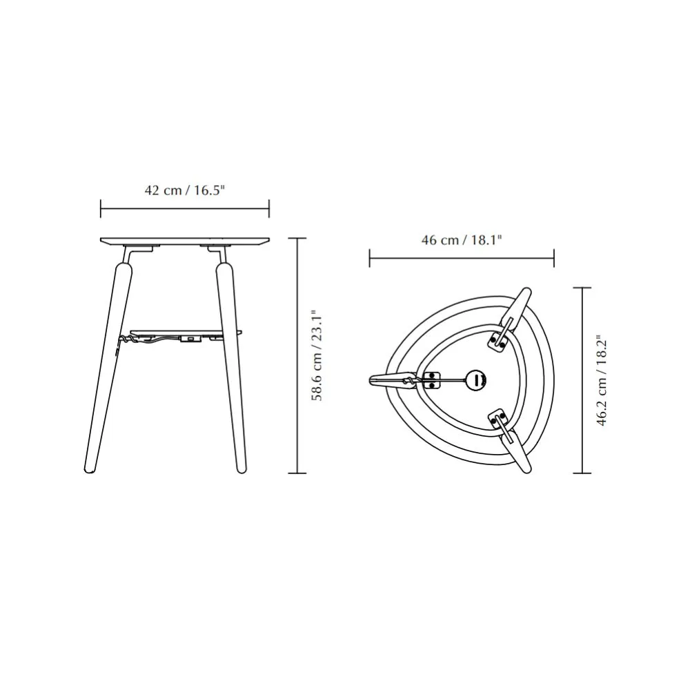 Mesa auxiliar My Spot en madera de roble y acero Natural & Gold - Imagen 9