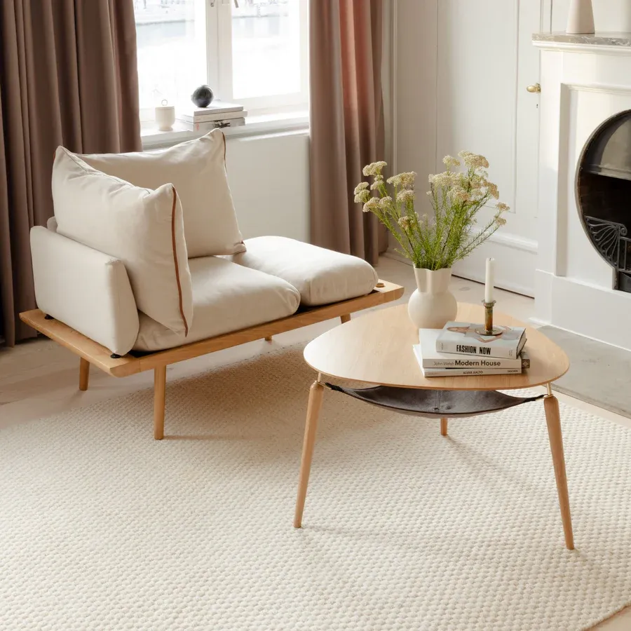 Mesa de centro Hang Out en madera de roble y acero Natural & Gold - Imagen 6