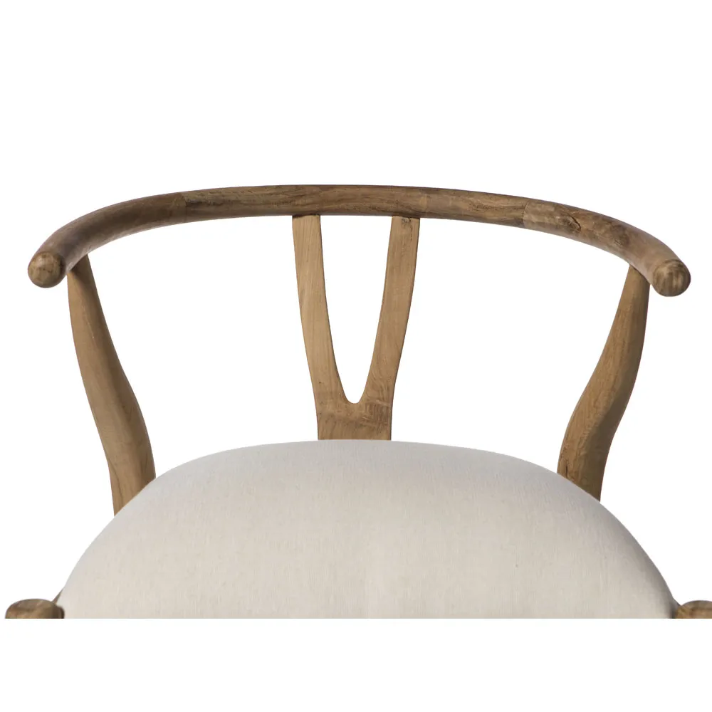 Silla U en madera de teca Natural & Off-white - Imagen 4