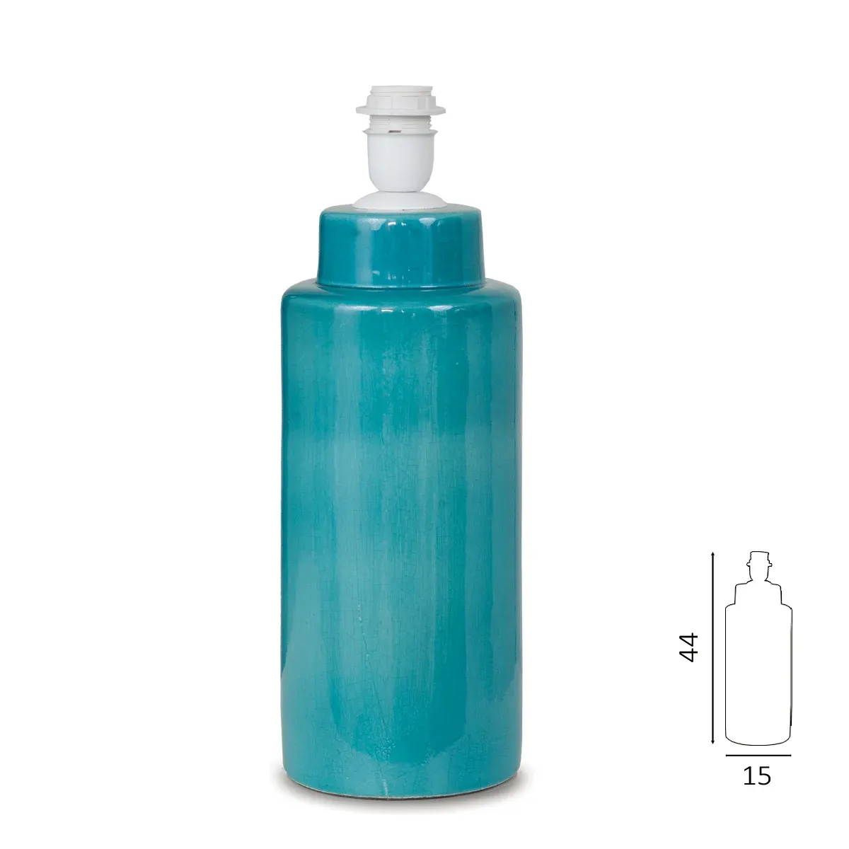 Pie de sobremesa de Cerámica en Tres Colores: Blanco, Gris y Turquesa | Lámparas Móstoles - Imagen 4