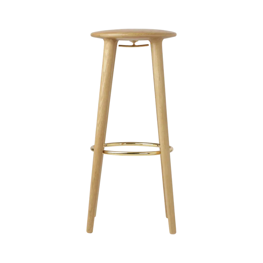 Taburete alto The Socialite en madera de roble Natural Tall