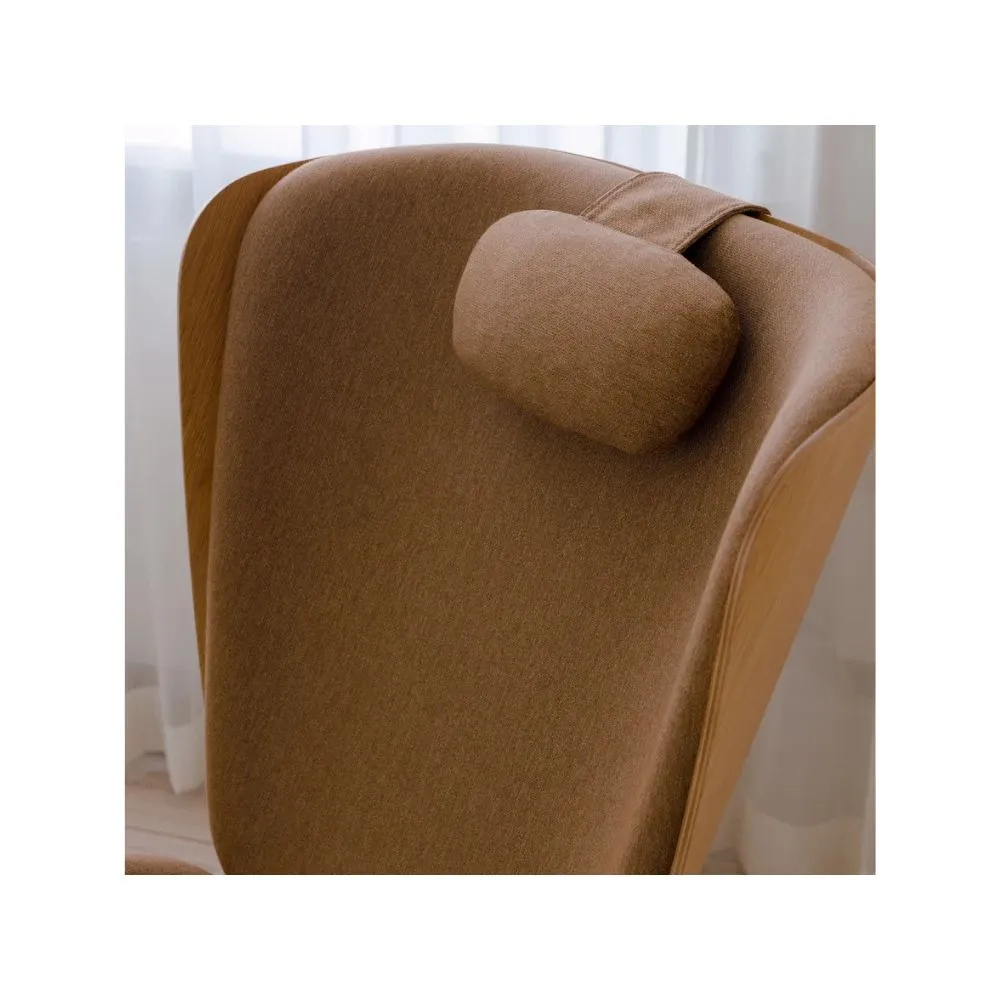 Sillón orejero The Reader en madera de roble tapizado Sugar Brown - Imagen 4