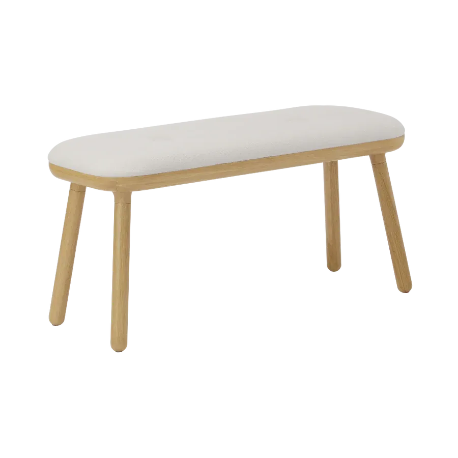 Banco Paff en madera de roble tapizado White Sands Tall