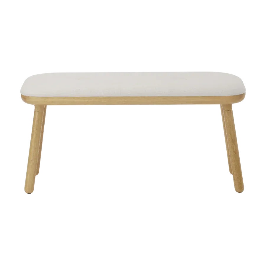Banco Paff en madera de roble tapizado White Sands Tall - Imagen 2