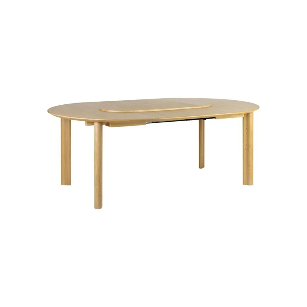 Mesa de comedor extensible Comfort Circle en madera de roble Natural