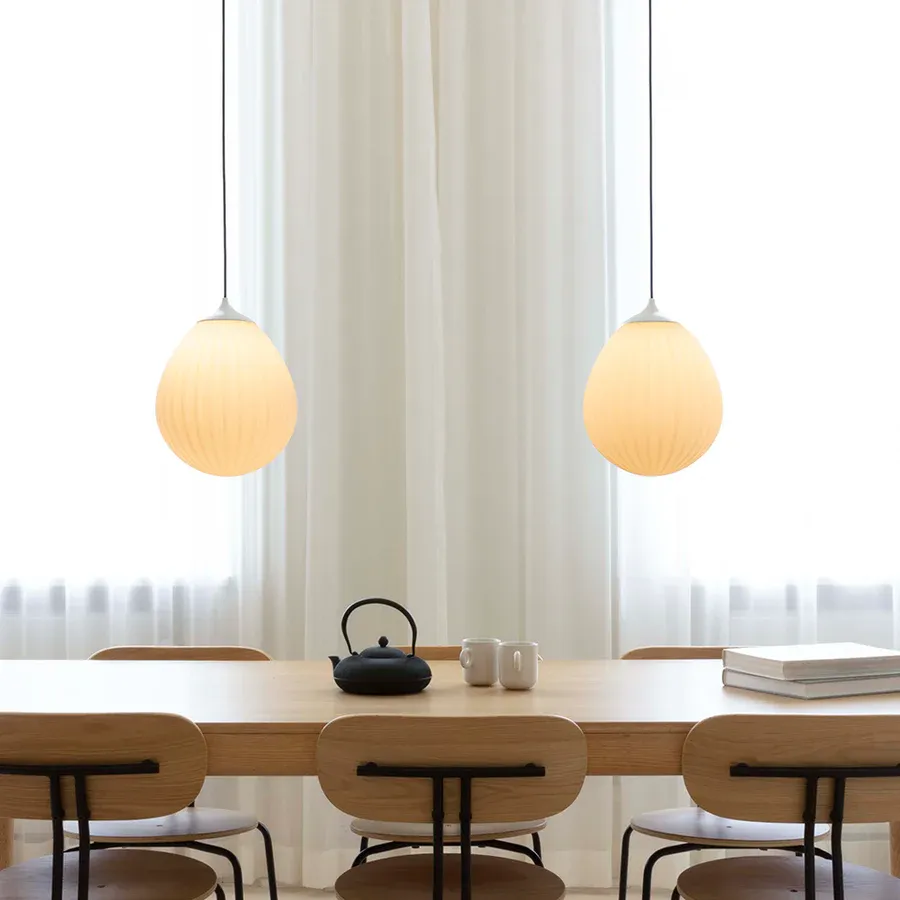 Lámpara colgante Around the World Medium en cristal White Top - Imagen 3