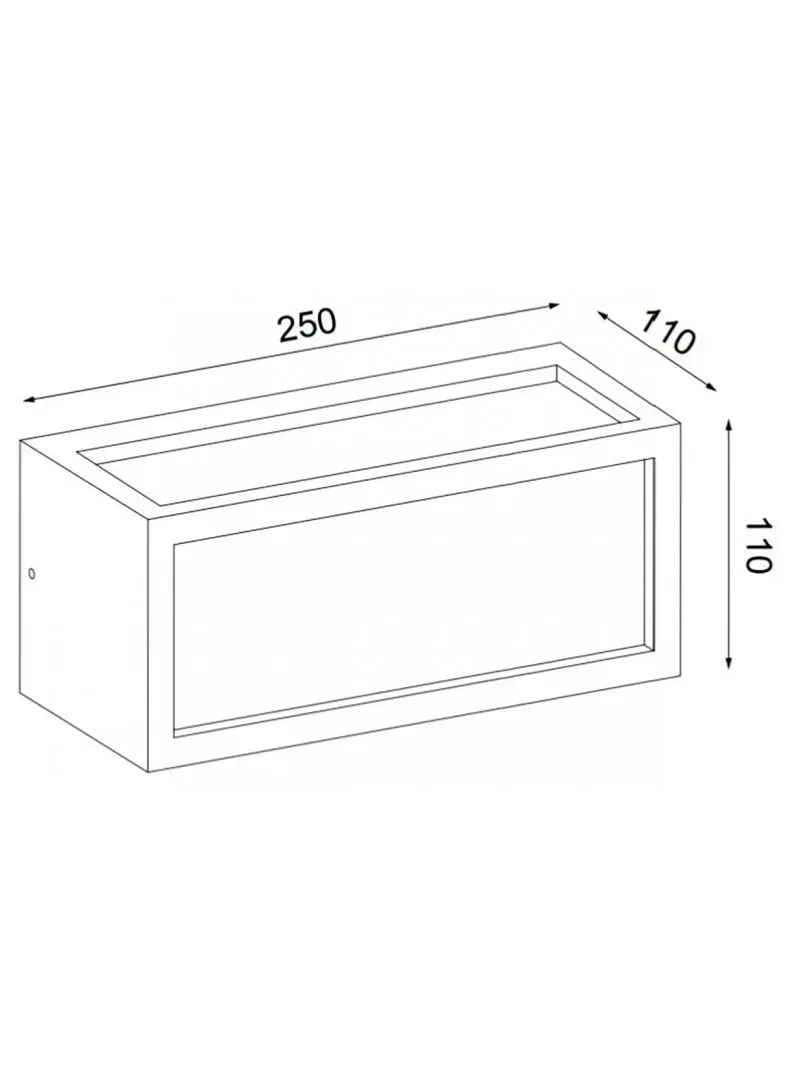 Aplique de exterior para pared Utah LED rectangular en tres acabados - Imagen 3