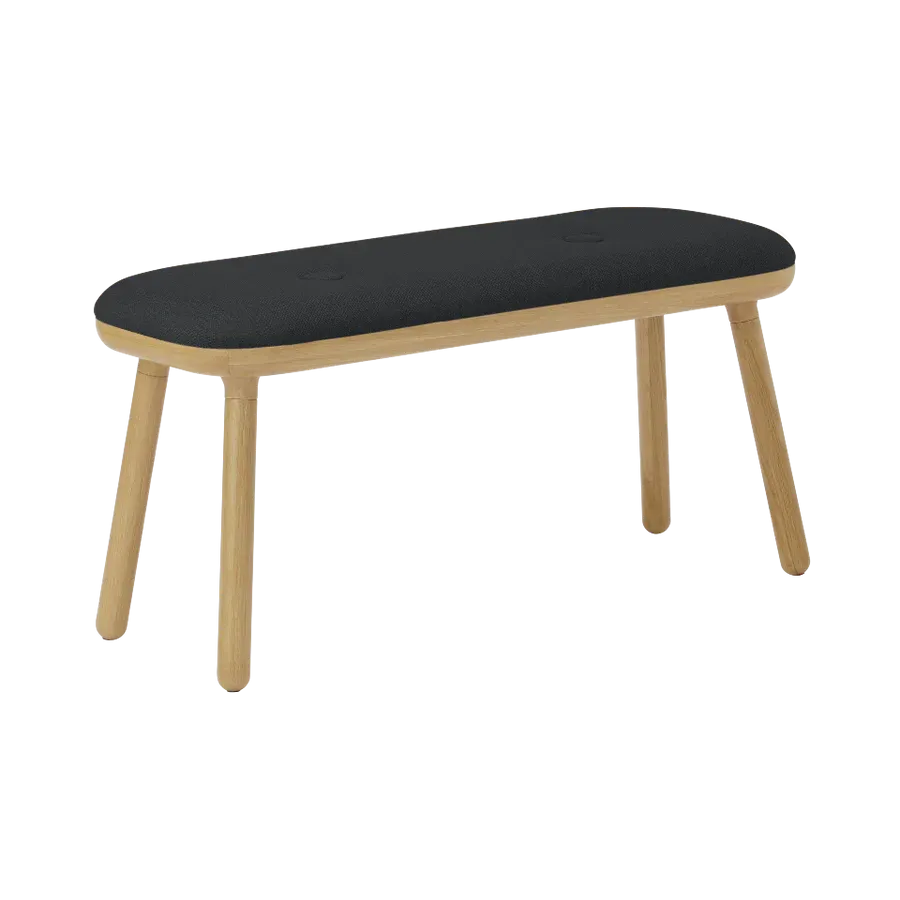Banco Paff en madera de roble tapizado Shadow Tall