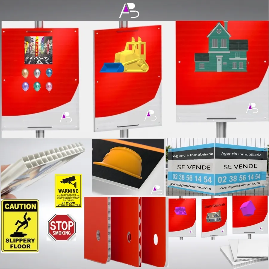 Panel con placa de cámara hueca de polipropileno blanco 750g/m²estructura de panal 5 mm formato Din-A1, 59,40 x 84,10 cm