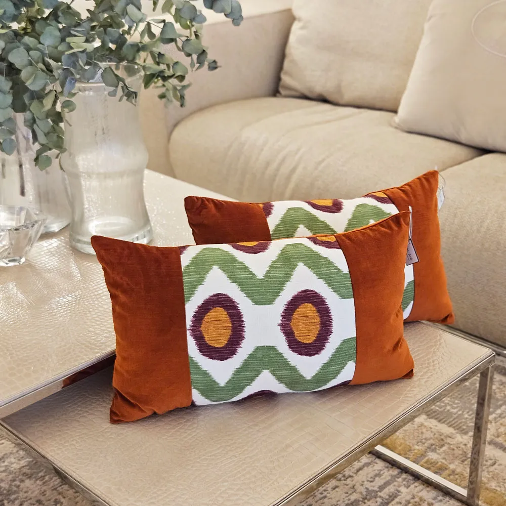 Cojín Cala Marsal y terciopelo naranja - Imagen 3