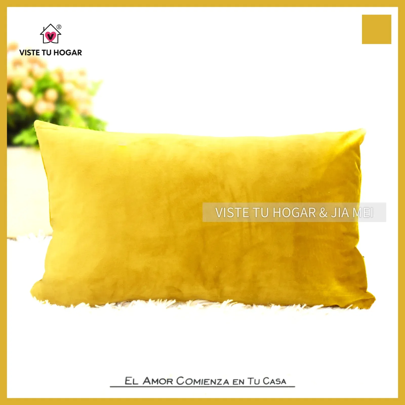 Cojín De Terciopelo Poliéster Con Un Estampado De Color Liso Sin Diseño - Imagen 8