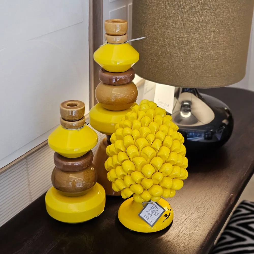 Candelabro geométrico bicolor 25cm - Imagen 3