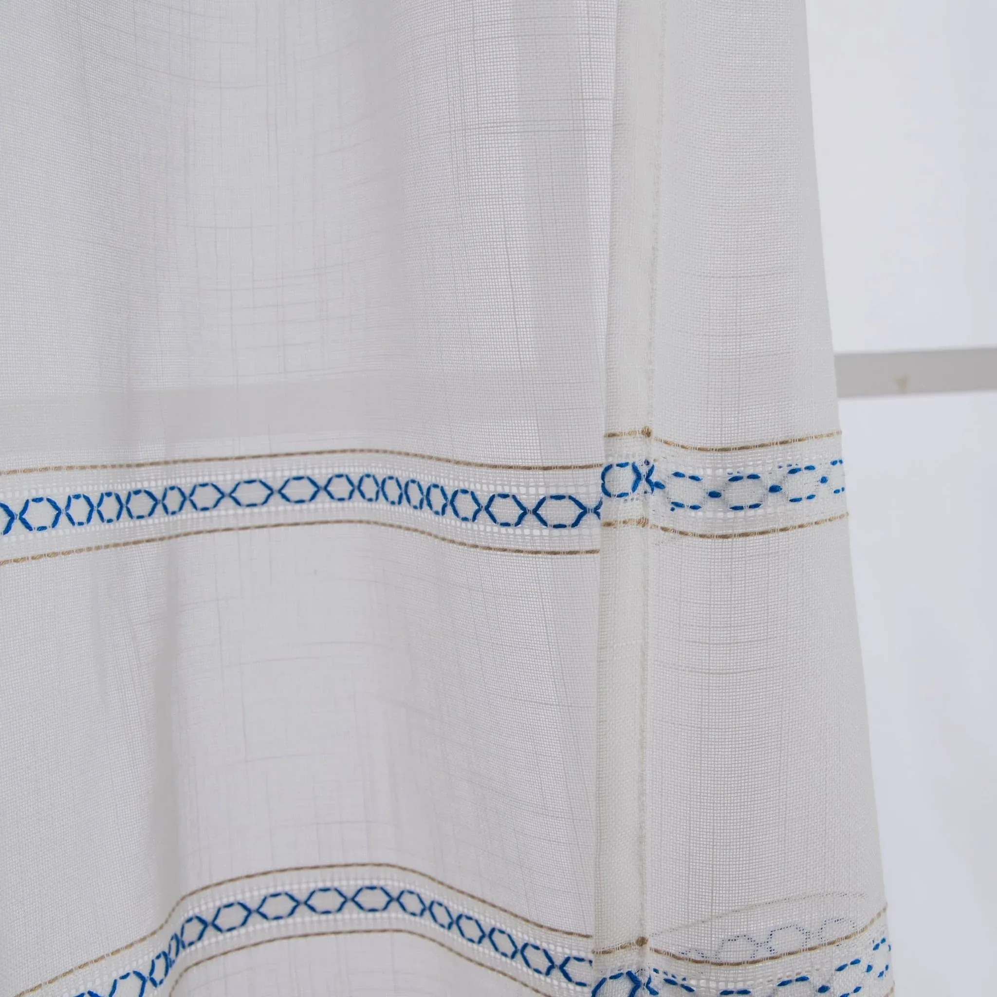 CORTINA DE COCINA DE GASA CON RAYAS CALADAS 100X140CM Y 140X140CM - Imagen 8