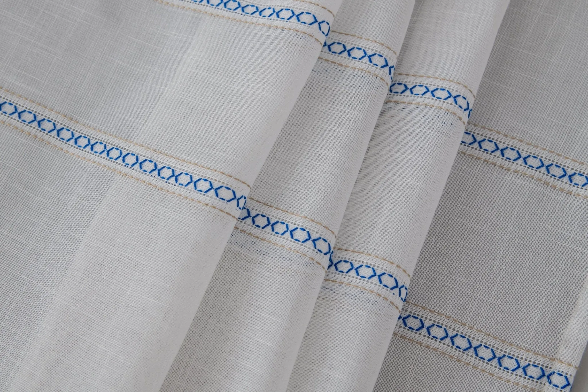 CORTINA DE COCINA DE GASA CON RAYAS CALADAS 100X140CM Y 140X140CM - Imagen 9