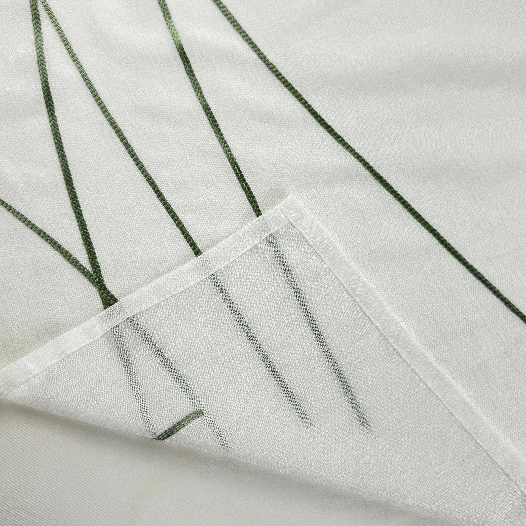 Cortina De Visillo Transparente Con Bordado De Hoja Monstera Poliéster 150x260cm - Imagen 8