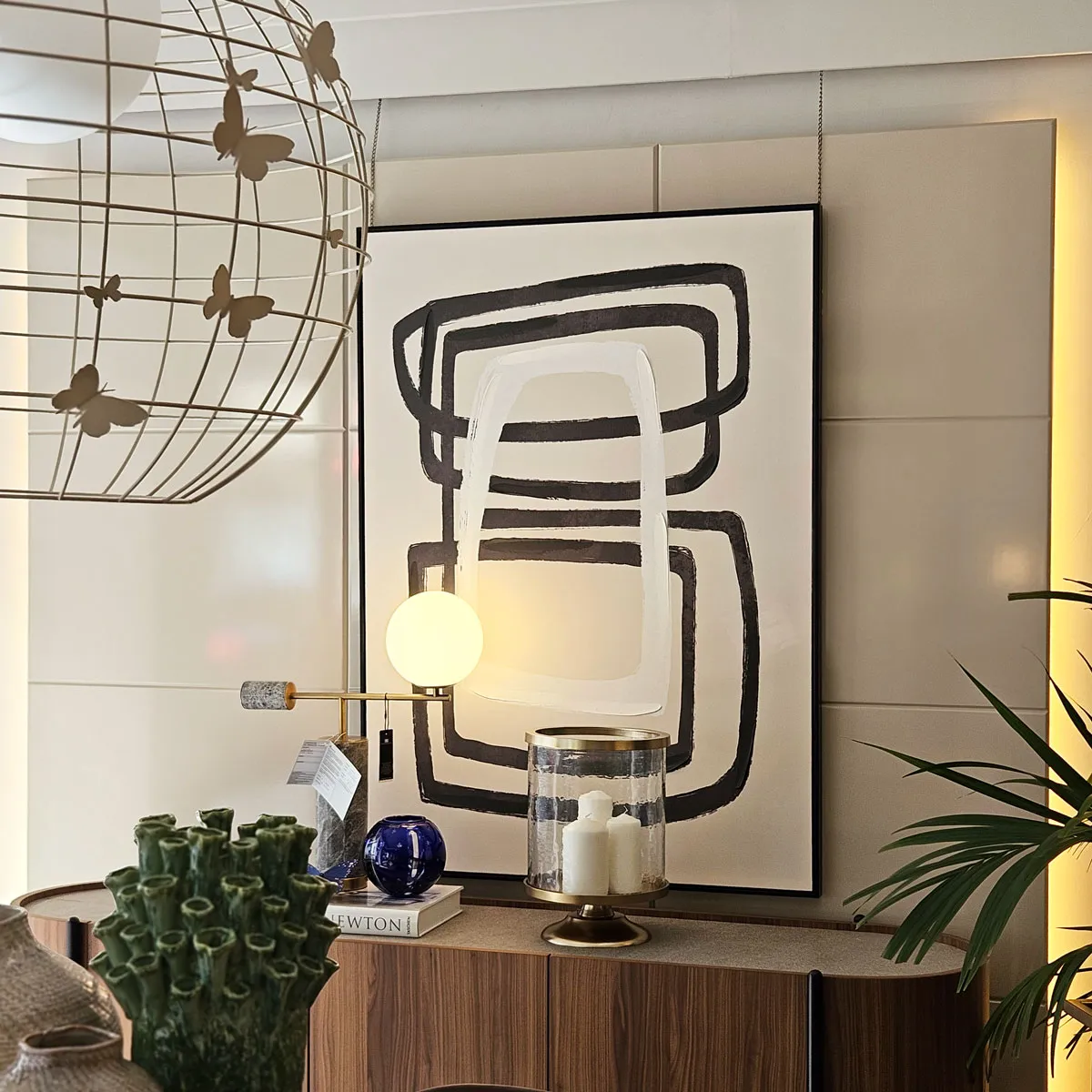 Cuadro Circles en blanco y negro - Imagen 2