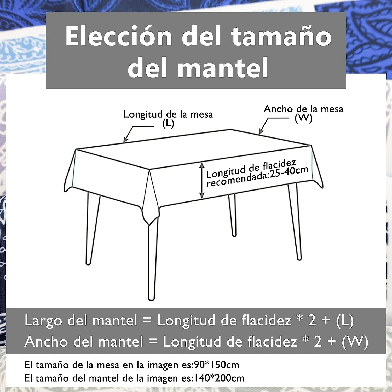 Mantel Antimancha Impermeable Con DIseño Cuadrado Dibujos Abstractos - Imagen 2