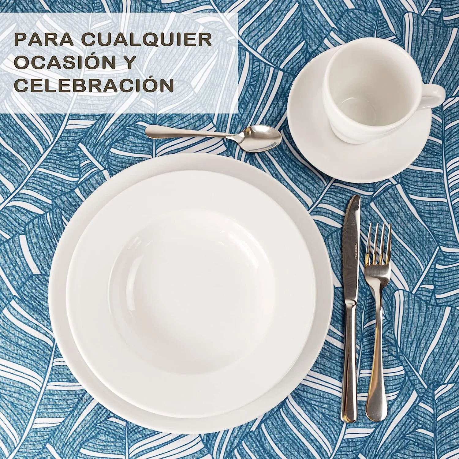 Mantel Antimancha Impermeable Con DIseño De Hojas De Banana - Imagen 4