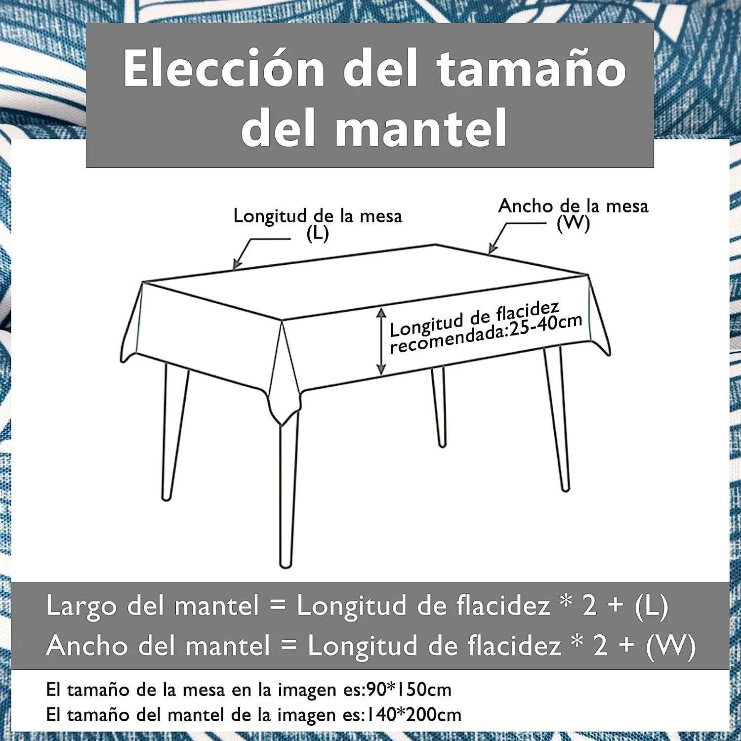 Mantel Antimancha Impermeable Con DIseño De Hojas De Banana - Imagen 6