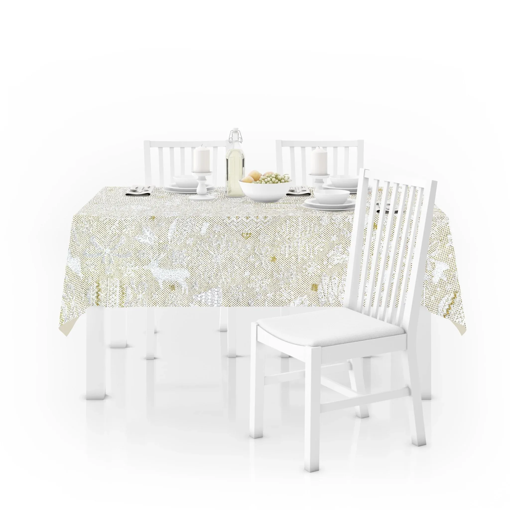 Mantel De Navidad Multilla 60% Poliéster, 30% Algodón, 10% Poliamida Con Diseño Ciervos - Imagen 4