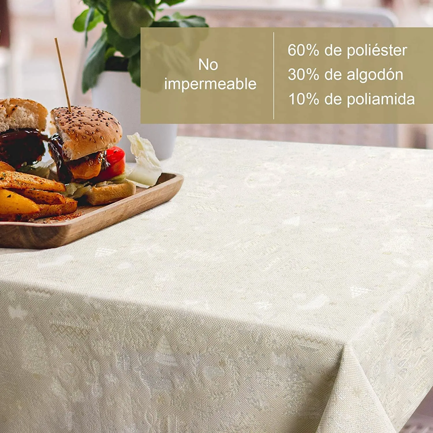 Mantel De Navidad Multilla 60% Poliéster, 30% Algodón, 10% Poliamida Con Diseño Ciervos - Imagen 7