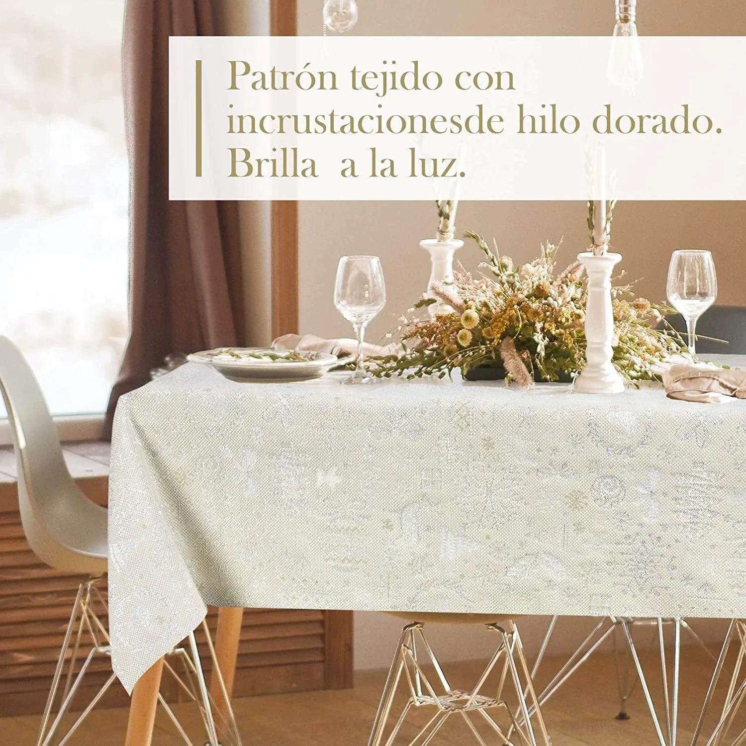 Mantel De Navidad Multilla 60% Poliéster, 30% Algodón, 10% Poliamida Con Diseño Ciervos