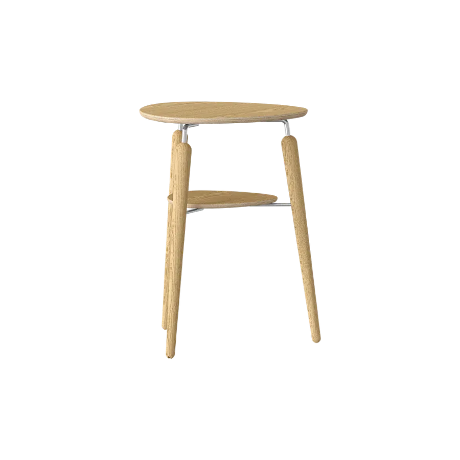 Mesa auxiliar My Spot en madera de roble y acero Natural & Silver