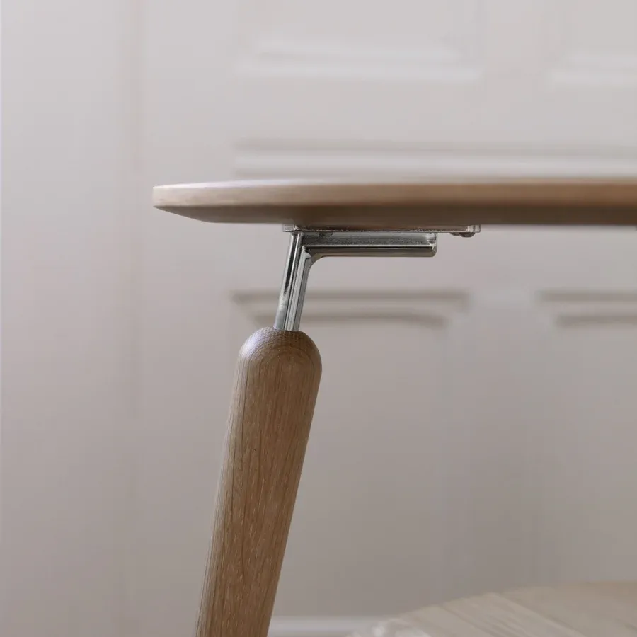 Mesa auxiliar My Spot en madera de roble y acero Natural & Silver - Imagen 4