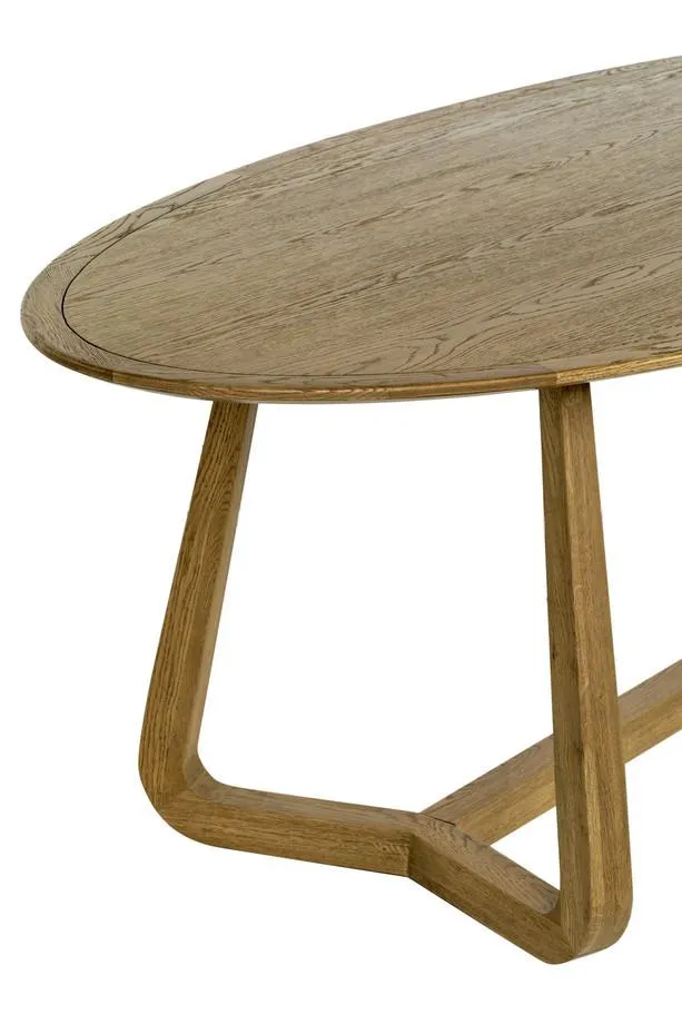 Mesa de comedor Kato-L en madera de roble ovalada 280×110 Natural - Imagen 2