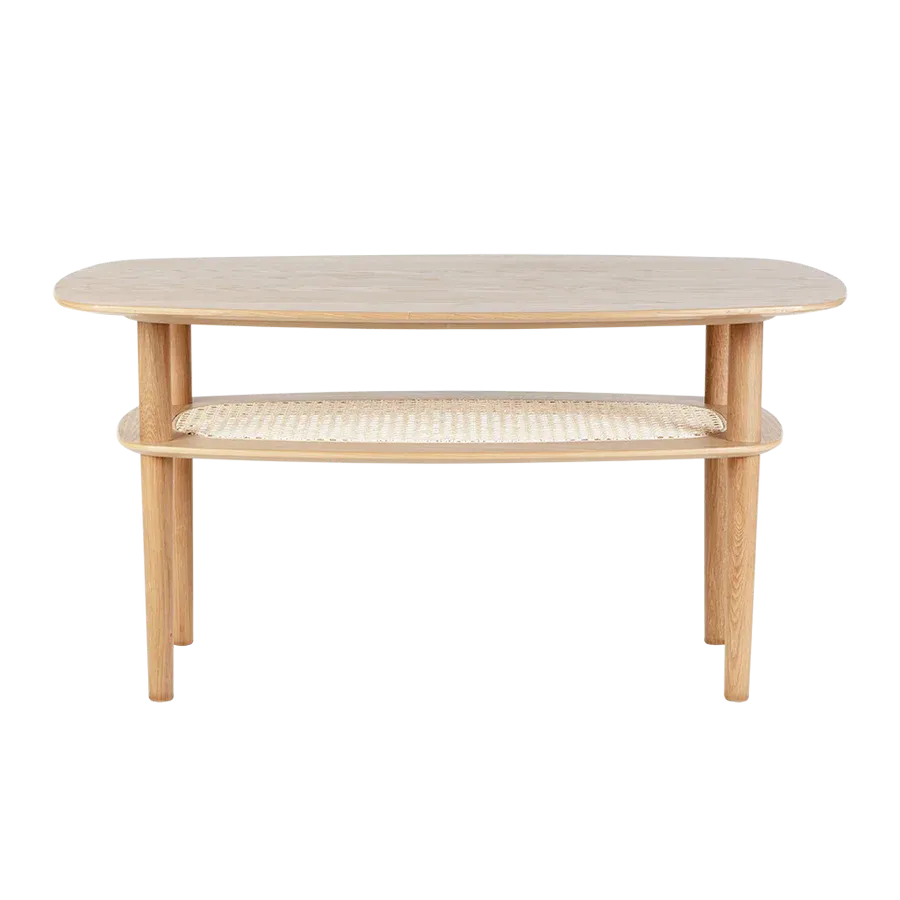 Mesa de centro Together en madera de roble y caña Natural - Imagen 2